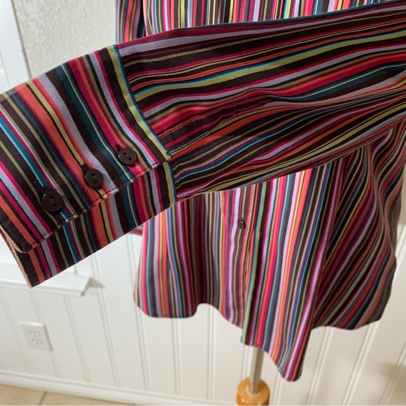 Geoffrey Beene multiple colored blouse shirt top - Picture 3 of 7